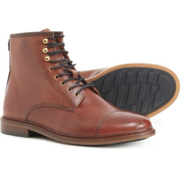 Shoe the Bear Curtis Lace Up Boot Brown Leather Distressed Sz 45 - Picture 1 of 16